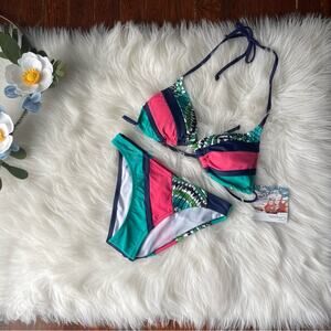 Pink & Navy Bikini Seekers Swimwear NWT top & bottom